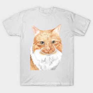 orange cat watercolor portrait T-Shirt